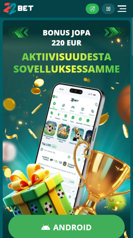 22Bet MM-kisojen vedonlyöntisovellus