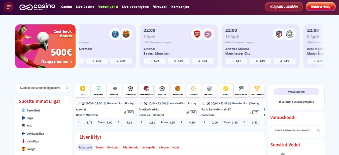Casino Infinity Sport Betting, vedonlyontisivustot.tv