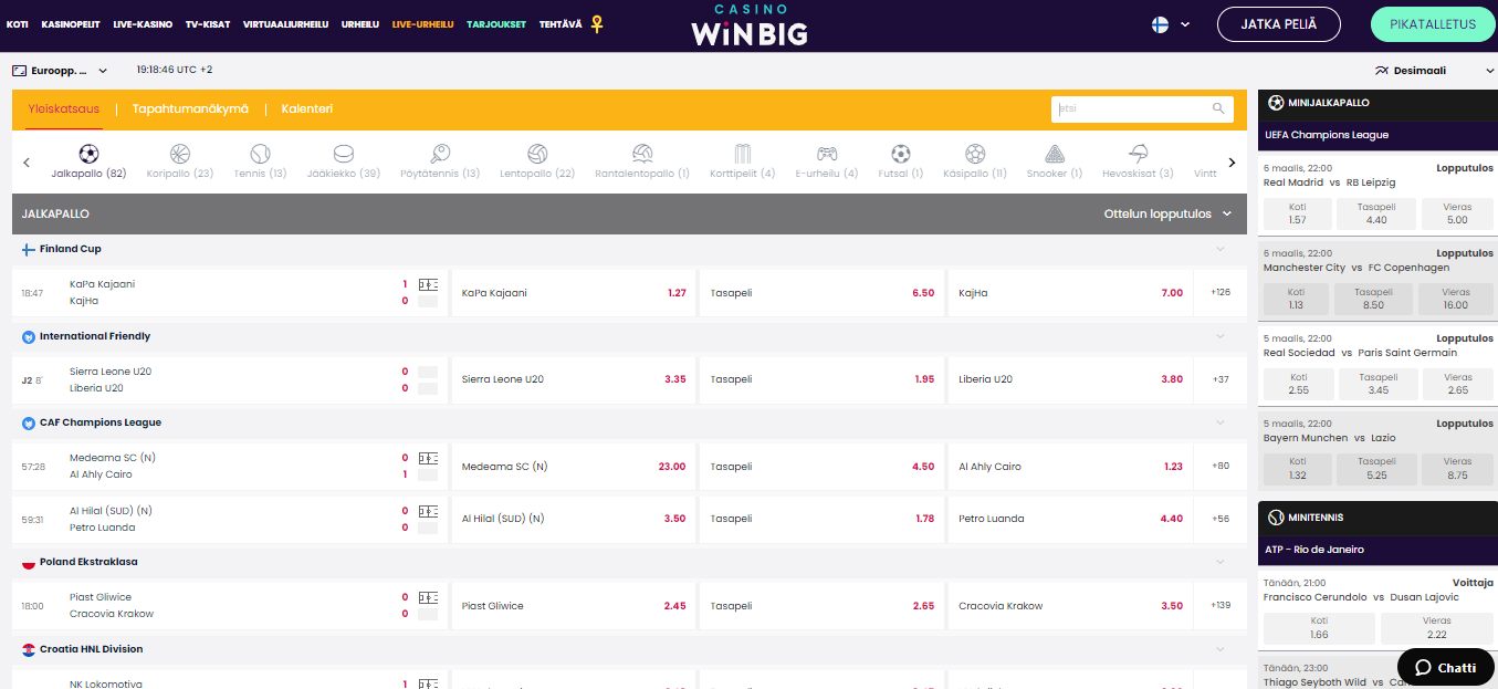 CasinoWinBig Live-vedonlyönti, allbets.tv