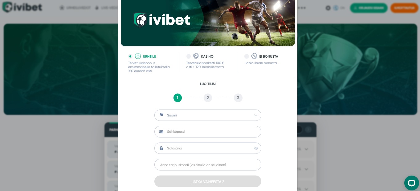 Ivibet Bokmaker Registration FI
