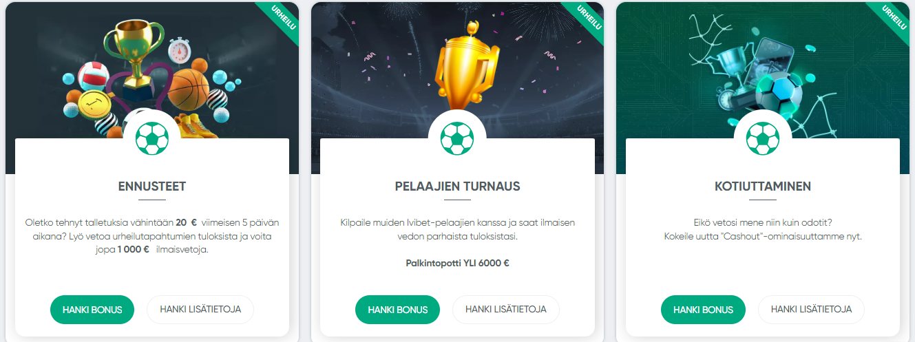 Ivibet Bokmaker Sports Bonuses FI