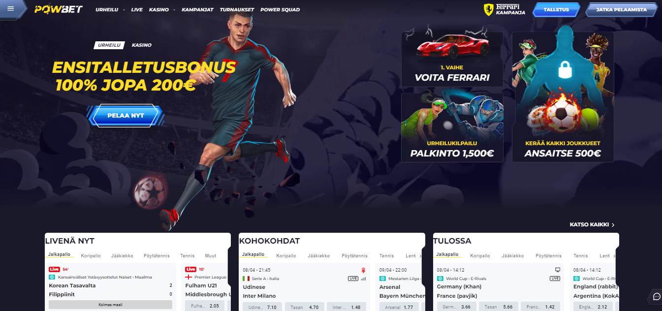 Powbet Sport Betting, vedonlyontisivustot.tv