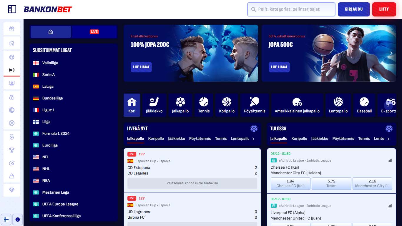 Bankonbet Bookmaker Sport Betting Finland, vedonlyontisivustot.tv