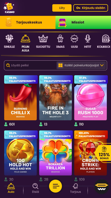 Bizzo kasino pelit
