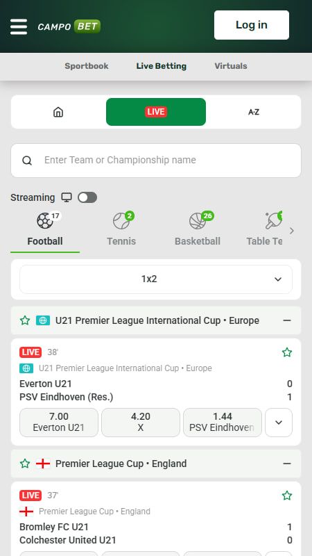 Live-vedonlyönti Campobet