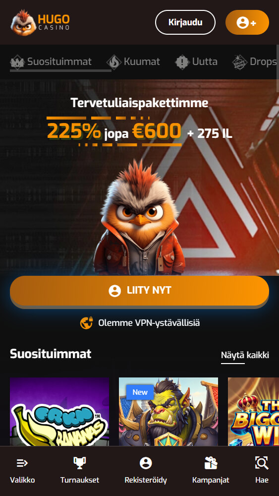 Hugo Casino nettikasinoa