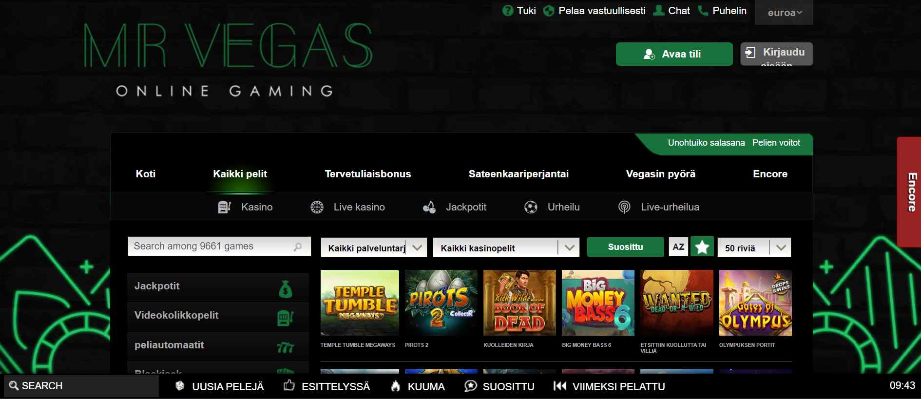 Mr Vegas kasinon arvostelu 