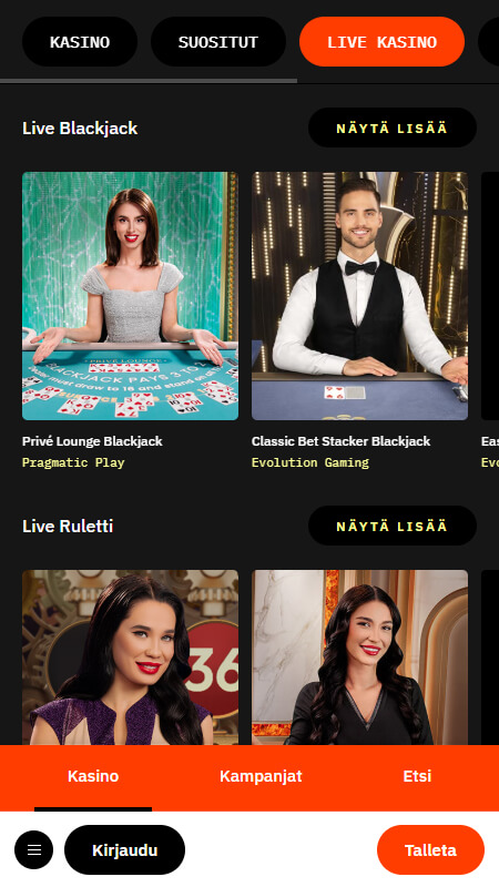 Nopein livekasino