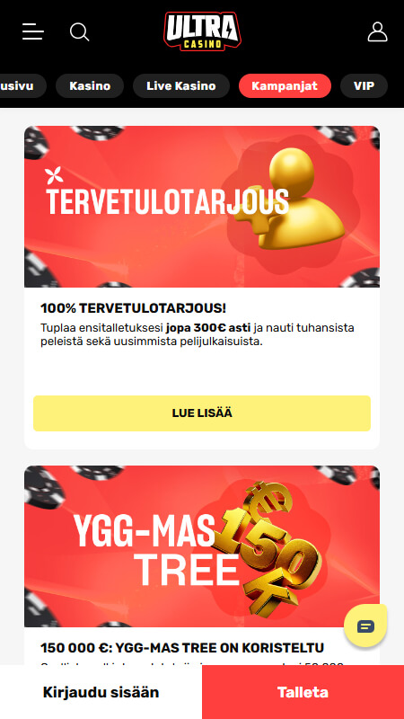 Ultra Casino bonuses