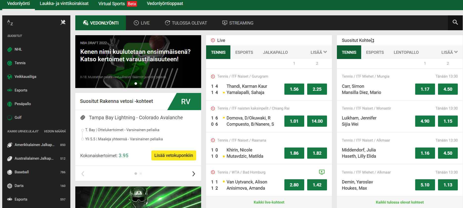 Unibet, vedonlyontisivustot.tv/