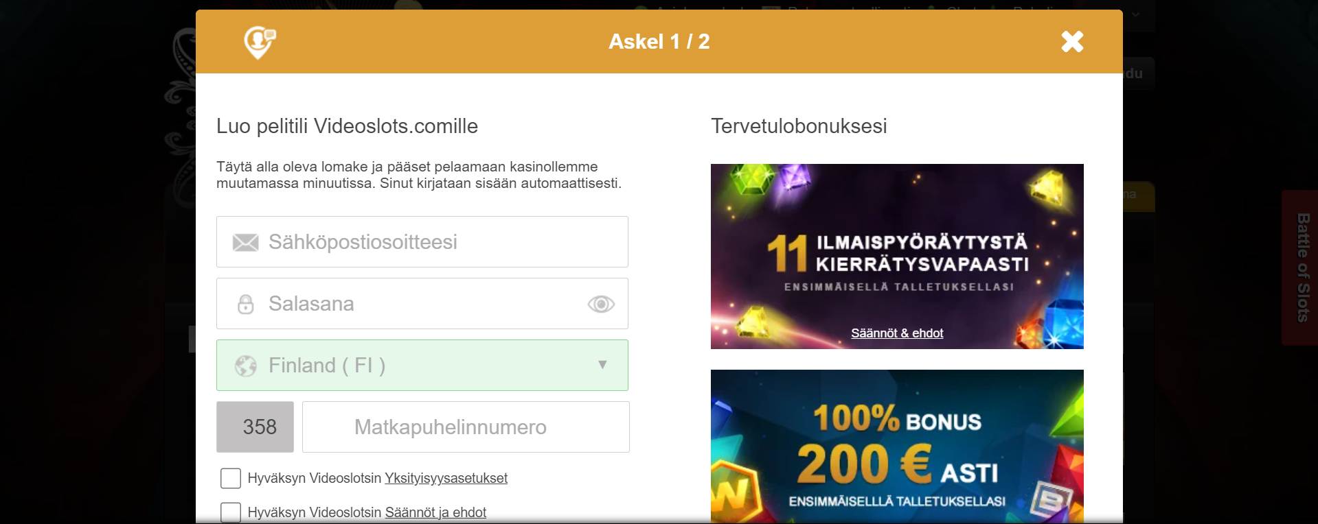 Videoslots casino Suomi arvostelu