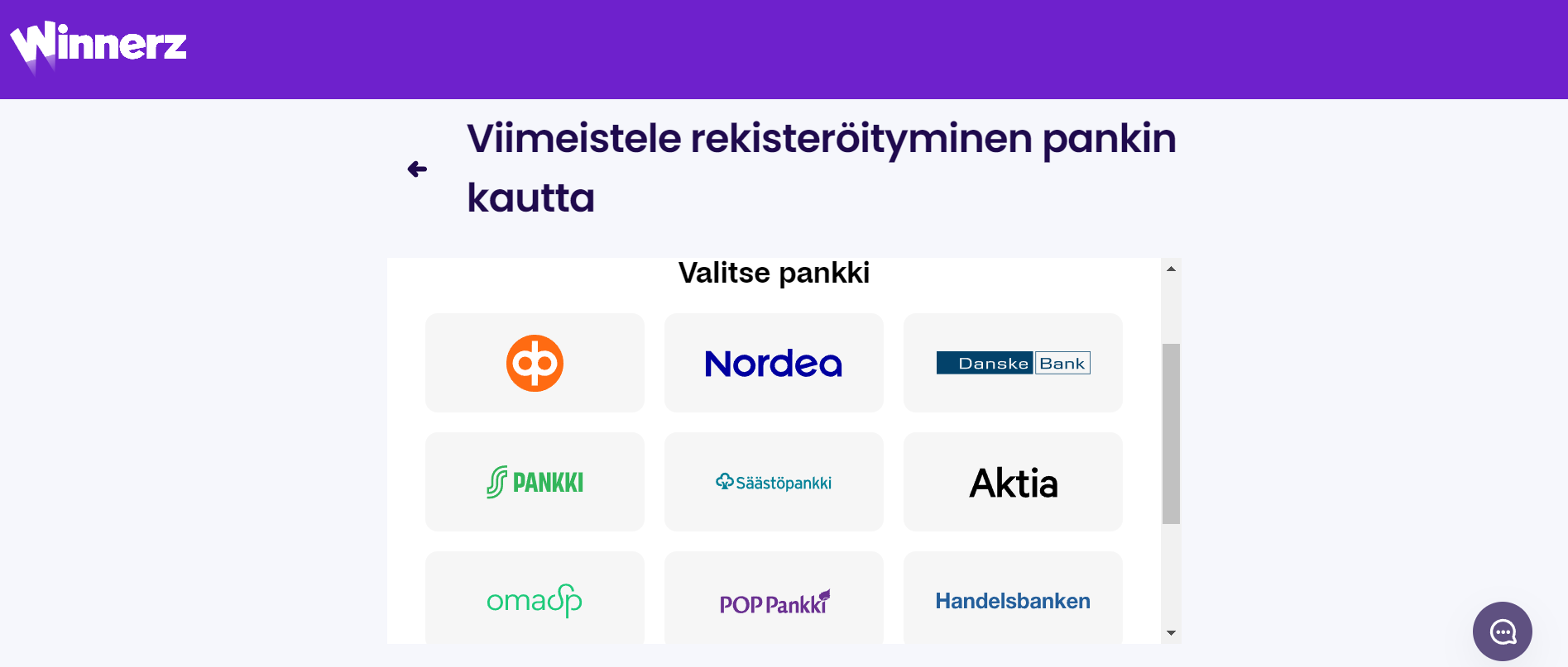 Rekisteröityminen Winnerziin