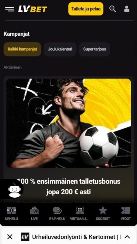 LVBET Vedonlyöntibonukset