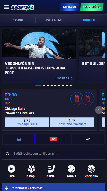 Sportaza Urheilu- ja vedonlyöntimarkkinat