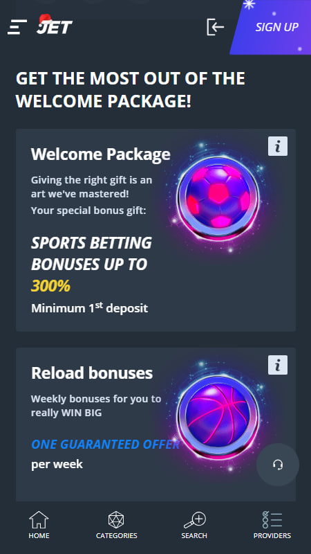 Jet Casino Tervetuliaisbonus