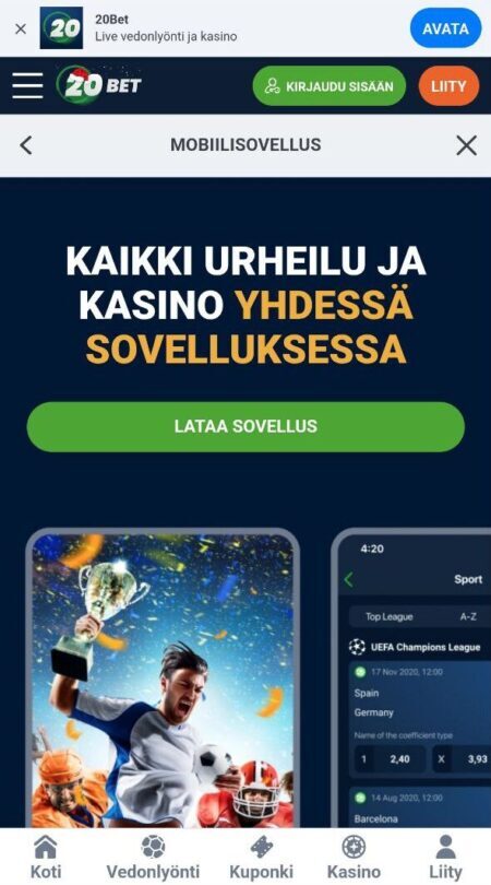 Mobiilikokemus 20Bet