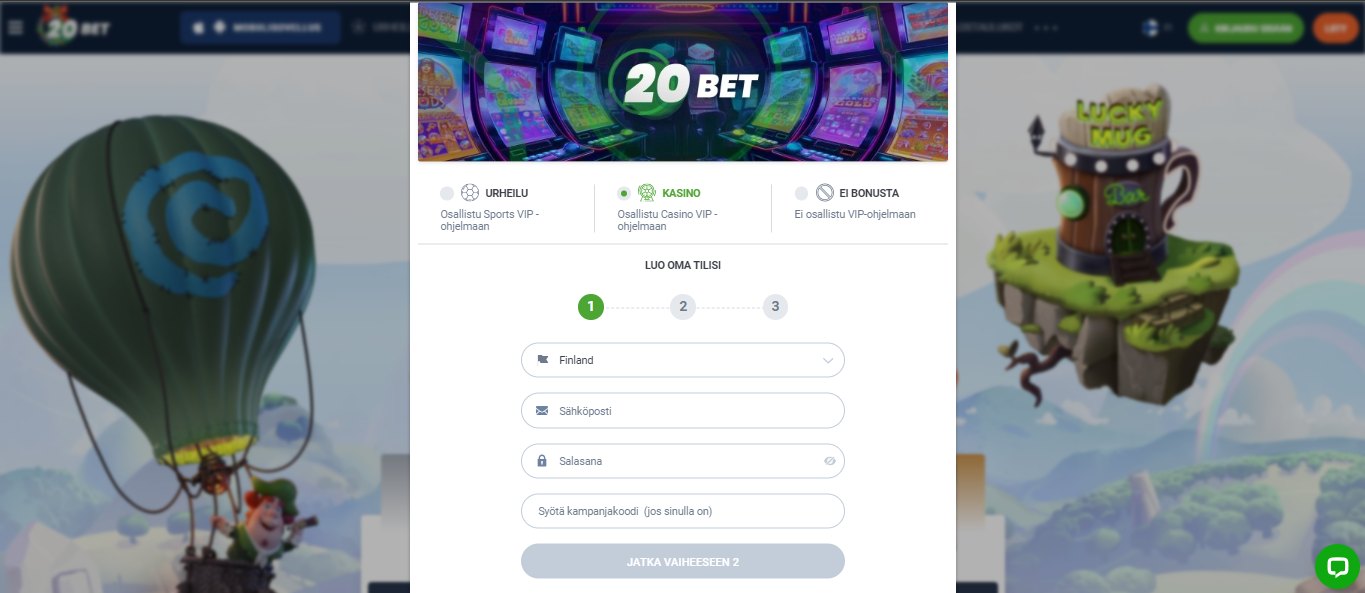 20Bet Casino Registration FI