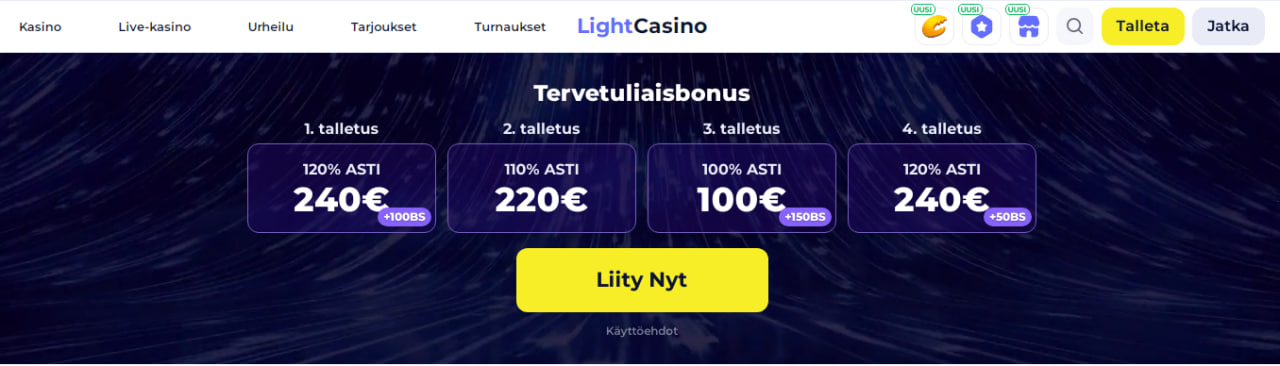 Light casino arvostelu Suomi