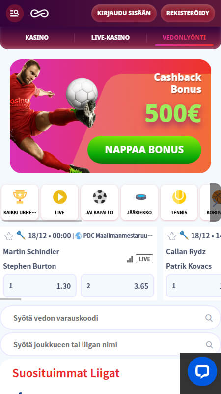 Casino Infinity arvostelu