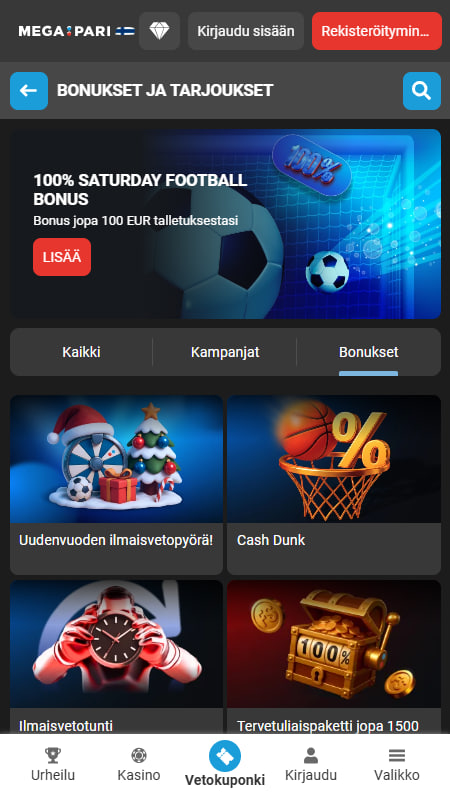 Megapari tarjoukset & kampanjat