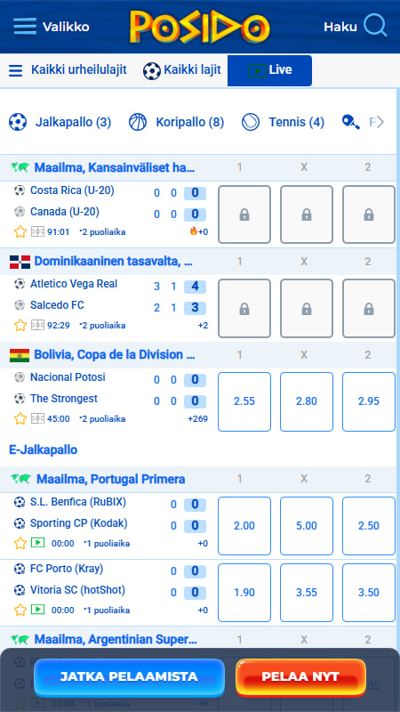 Posido Live-vedonlyönti 