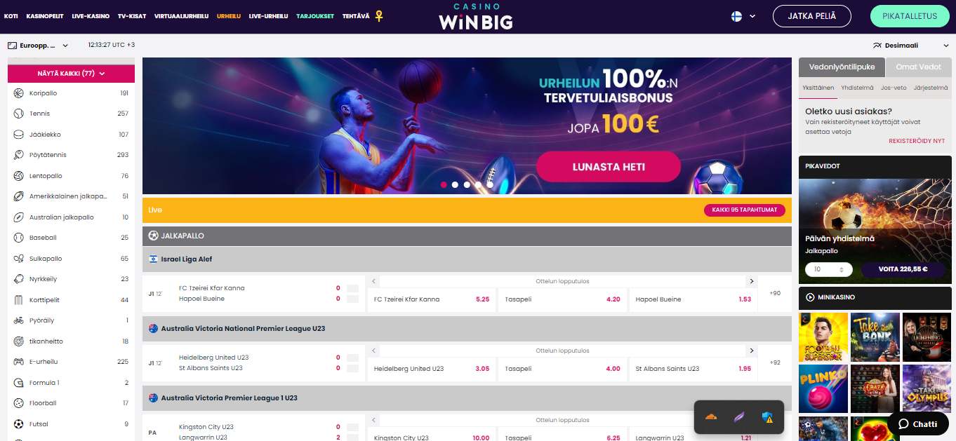 Casino Winbig Sport Betting, vedonlyontisivustot.tv