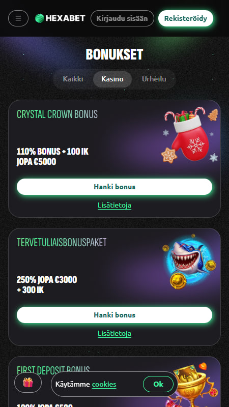 Hexabet Casino tarjoukset & kampanjat