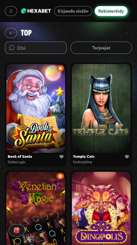 Hexabet Top 5 suosituimmat pelit