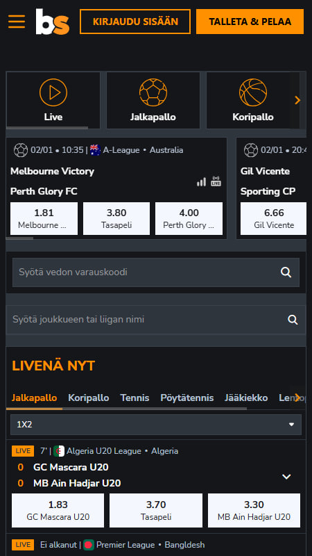 Urheilu vedonlyönti Betstrossa