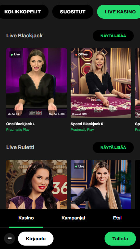 Hillon livekasinolla