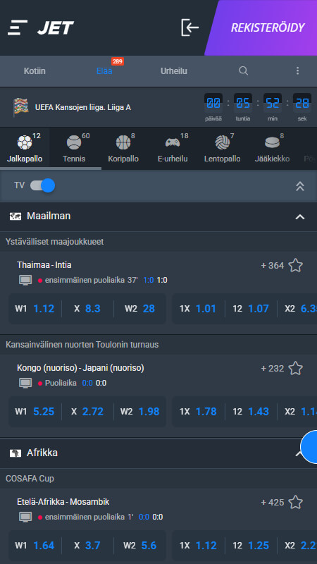 Jet bookmaker live betting