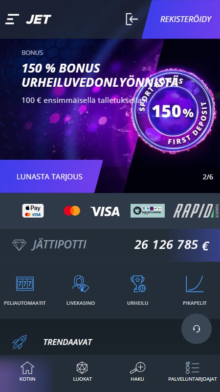 Jet Bookmaker page