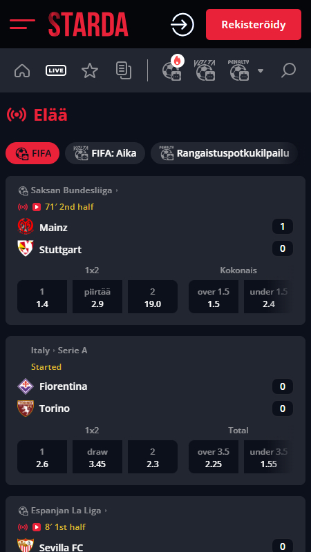 Starda bookmaker live betting