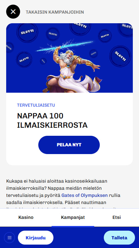Slotti nettikasino ilmaista pelirahaa