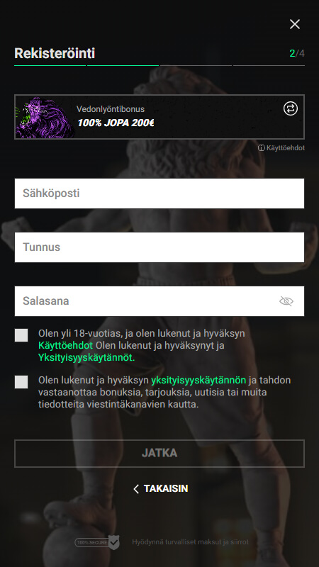 Betinian vedonvälittäjän rekisteröinti