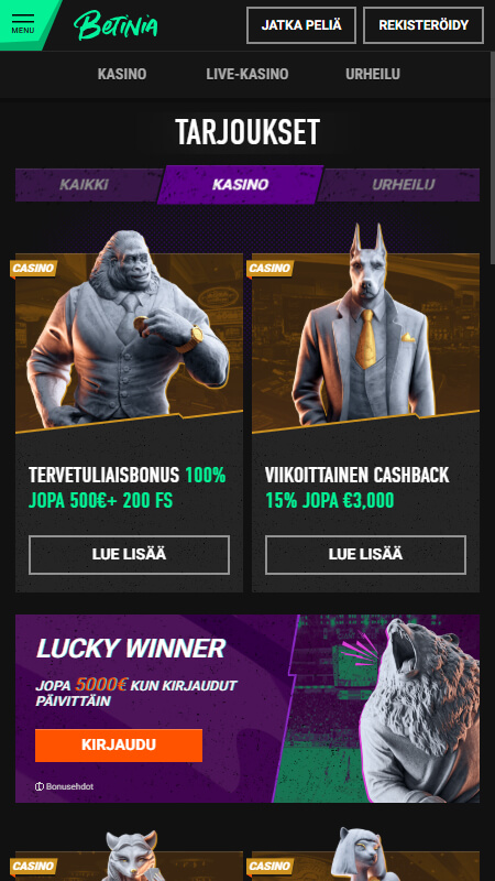 Betinian kasino bonus