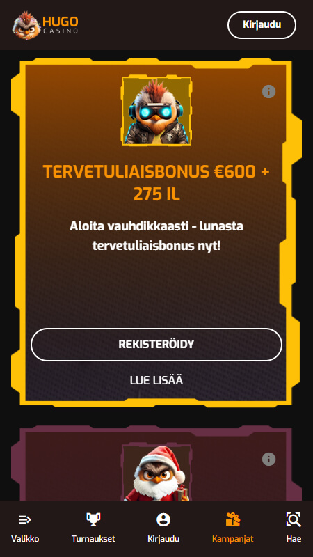 Hugo Casino casino bonuses