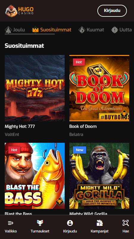 Hugo Casino casino games