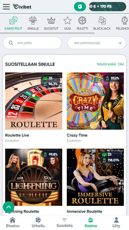 Ivibet live casino games