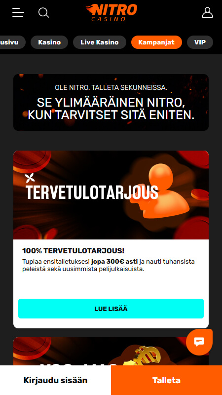 Nitro Casino bonuses