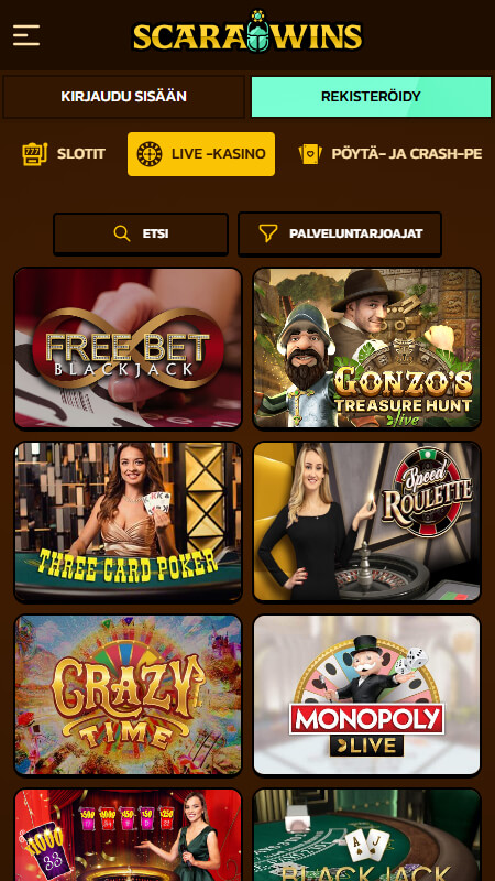Scarabet live casino