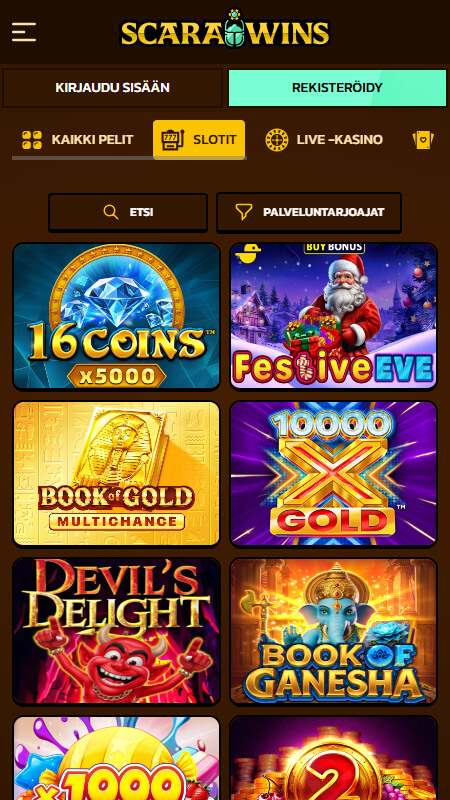 Scarabet casino games