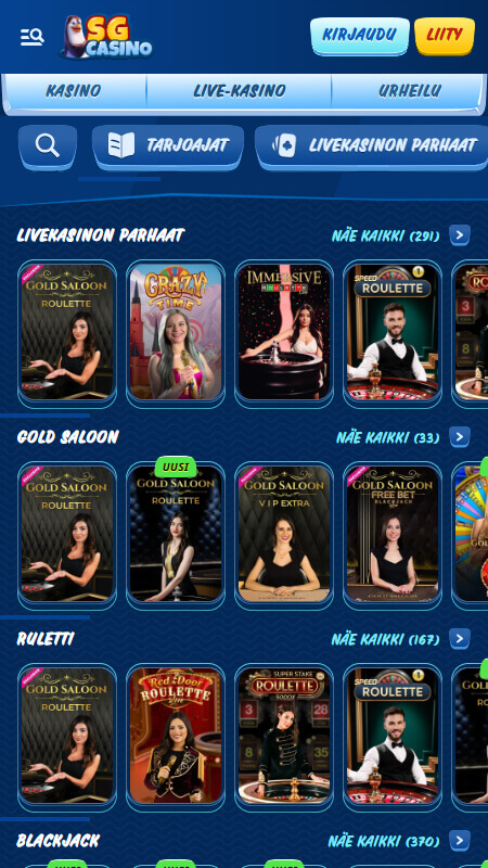 SG Casino live games