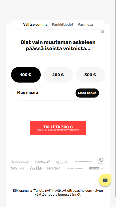 Ultra Casino registration