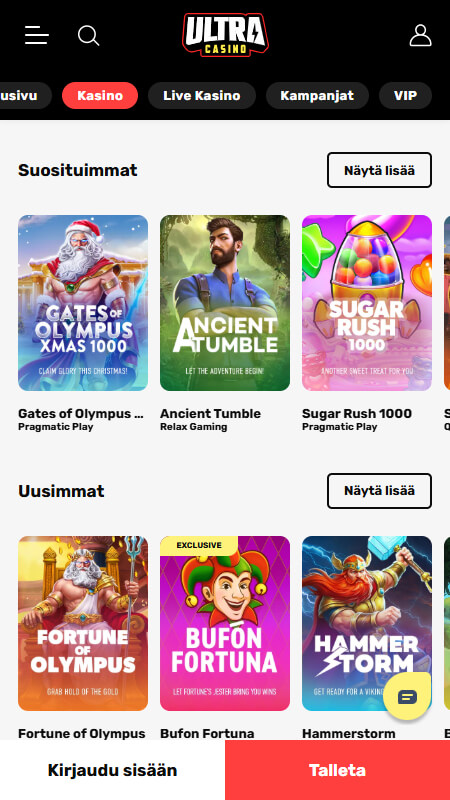 Ultra Casino games