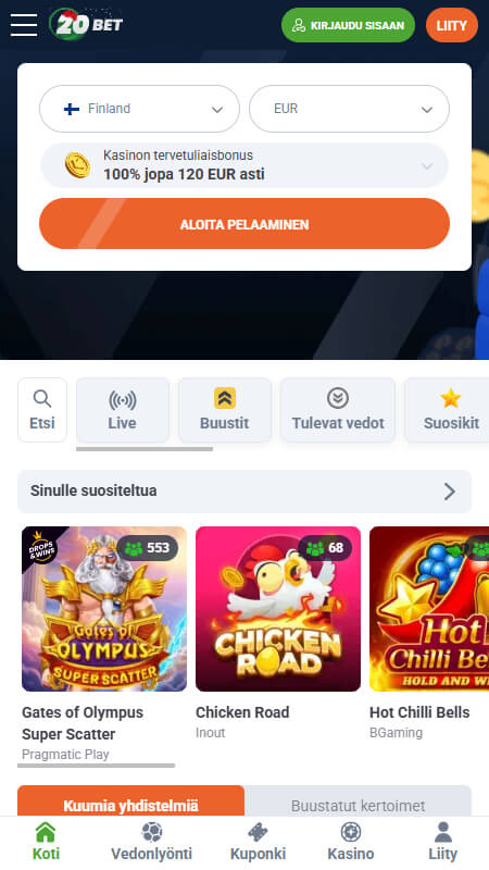 20Bet Kasino Suomi