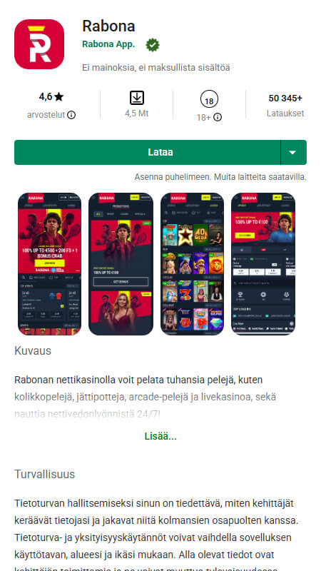 Rabona mobile app